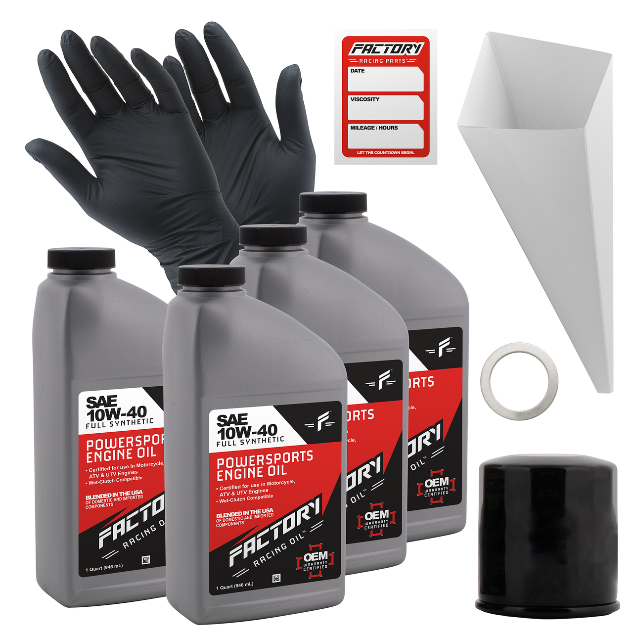 Oil Change Kit For Kawasaki Prairie KVF400 10W-40 4 Quart