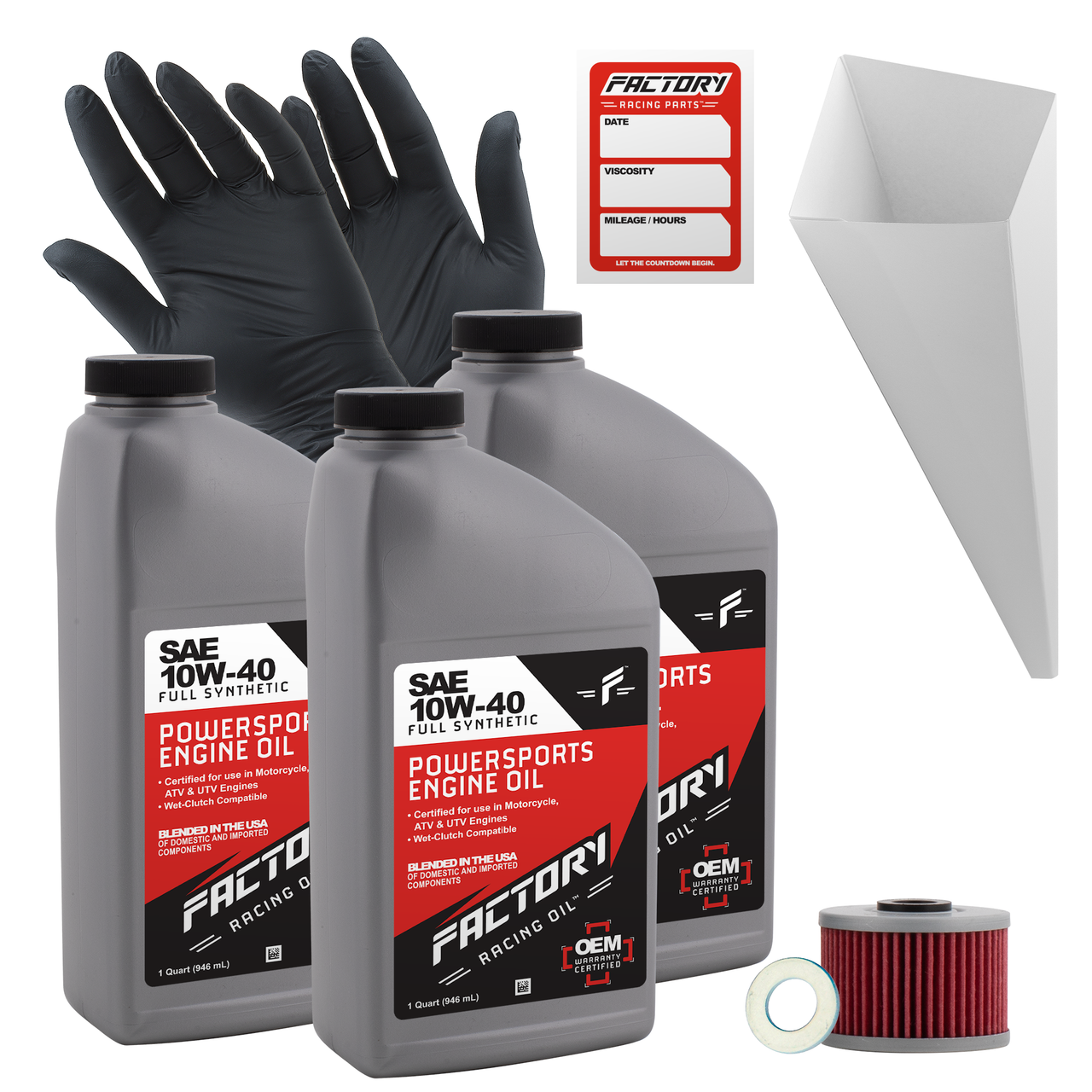 10W-40 Full Synthetic 3 Quart Oil Change Kit For Kawasaki Z250SL