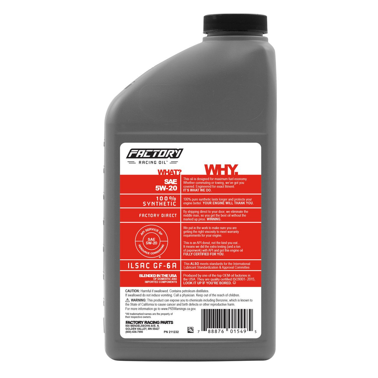 Oil Change Kit For Lincoln MKZ 2.5L 2011-2012 5W-20 Full Synthetic Oil - 5 Quarts
